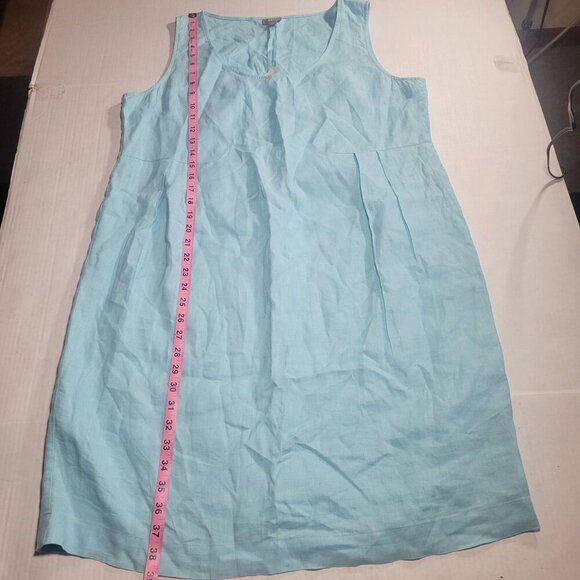 J. Jill Women Light Blue Sleeveless Lightweight Casual 100% Linen Dress Size L - Picture 7 of 9